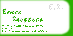 bence kasztics business card